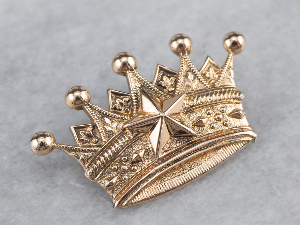 14 Karat Yellow Gold Royal Crown Charm
