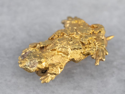 Gold Nugget Frog Pin
