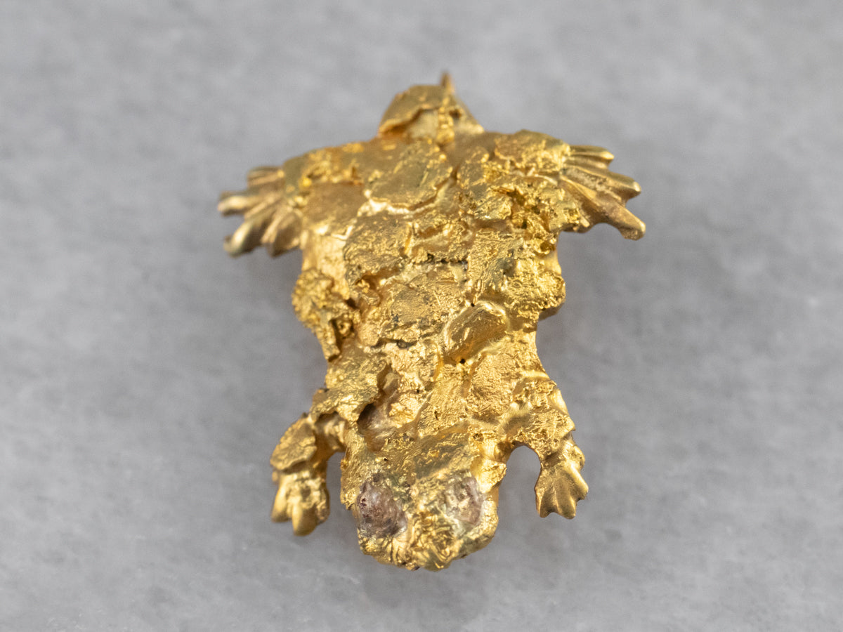 Gold Nugget Frog Pin