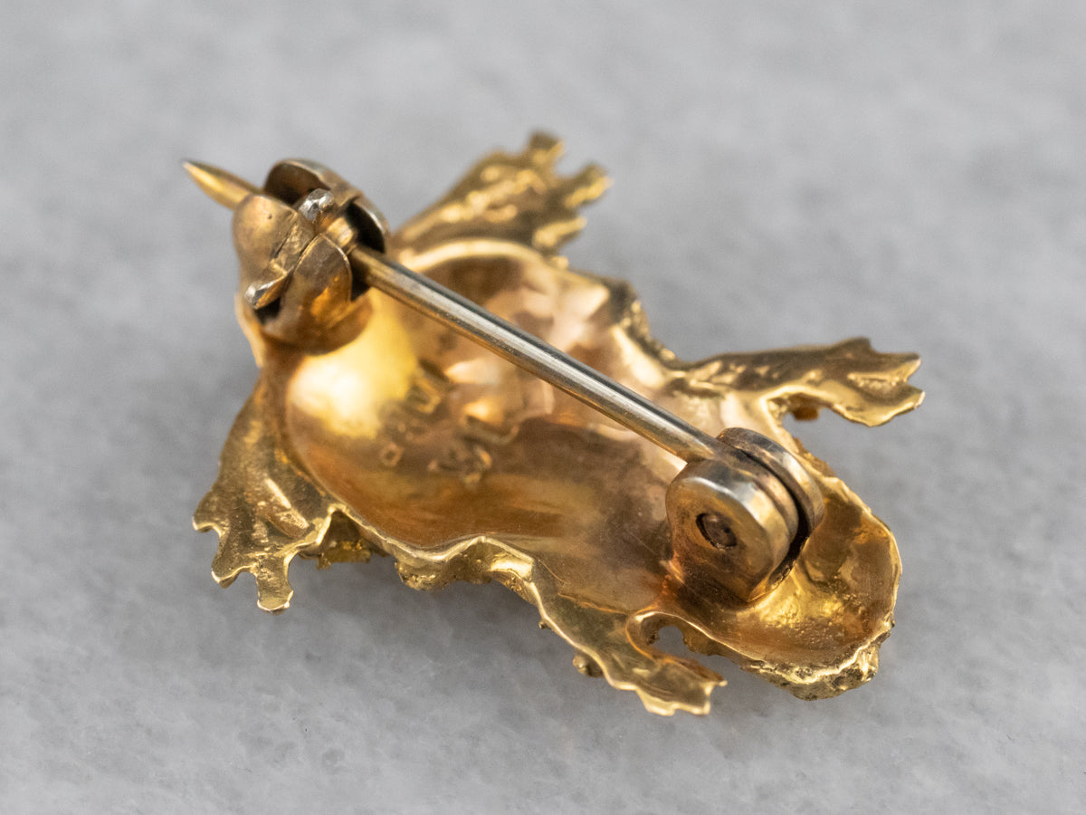Gold Nugget Frog Pin