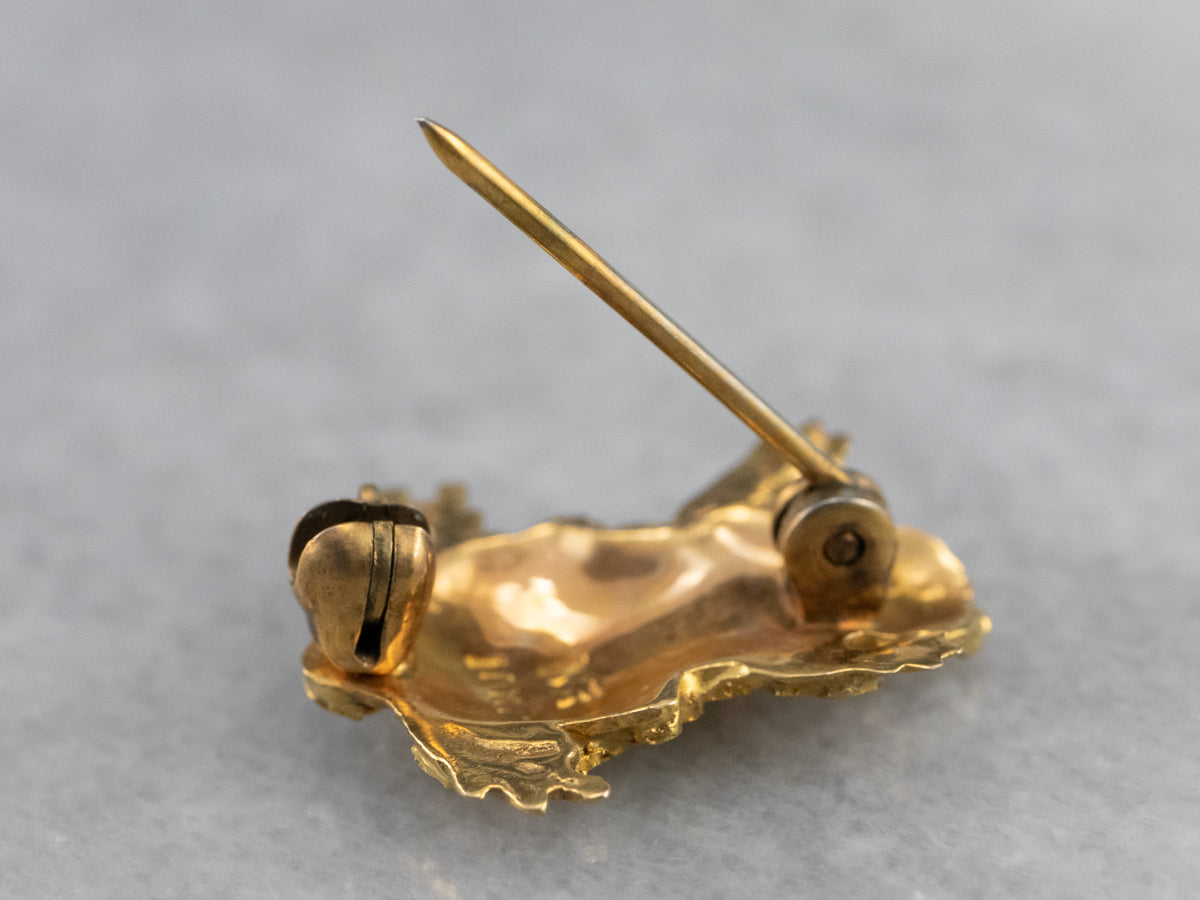 Gold Nugget Frog Pin
