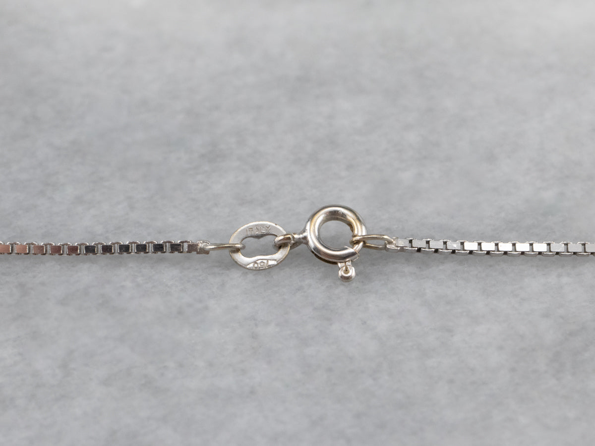 Long 18K White Gold Box Chain