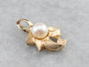 Vintage Textured Gold Pearl Pendant