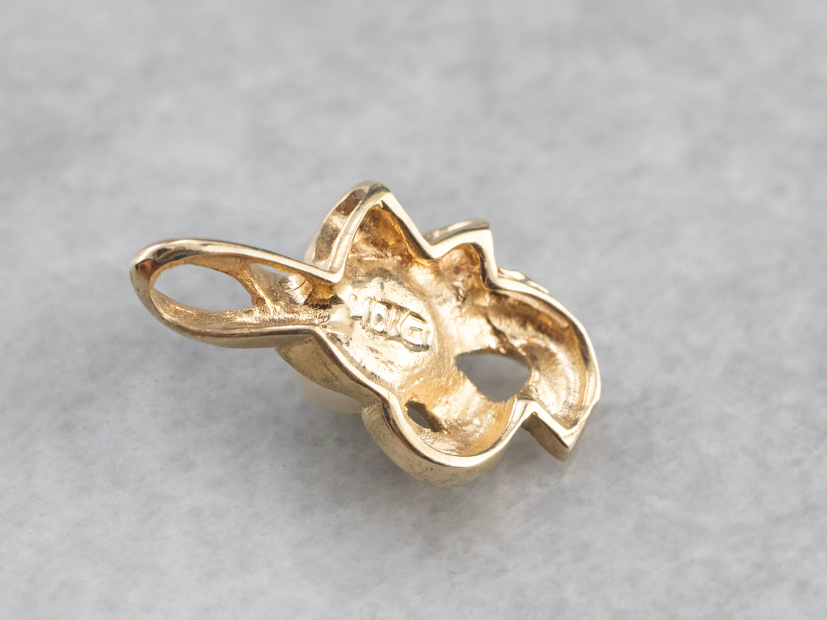 Vintage Textured Gold Pearl Pendant