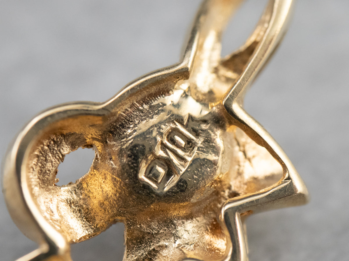 Vintage Textured Gold Pearl Pendant