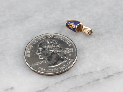 Gold Masonic Blue Slipper Pin