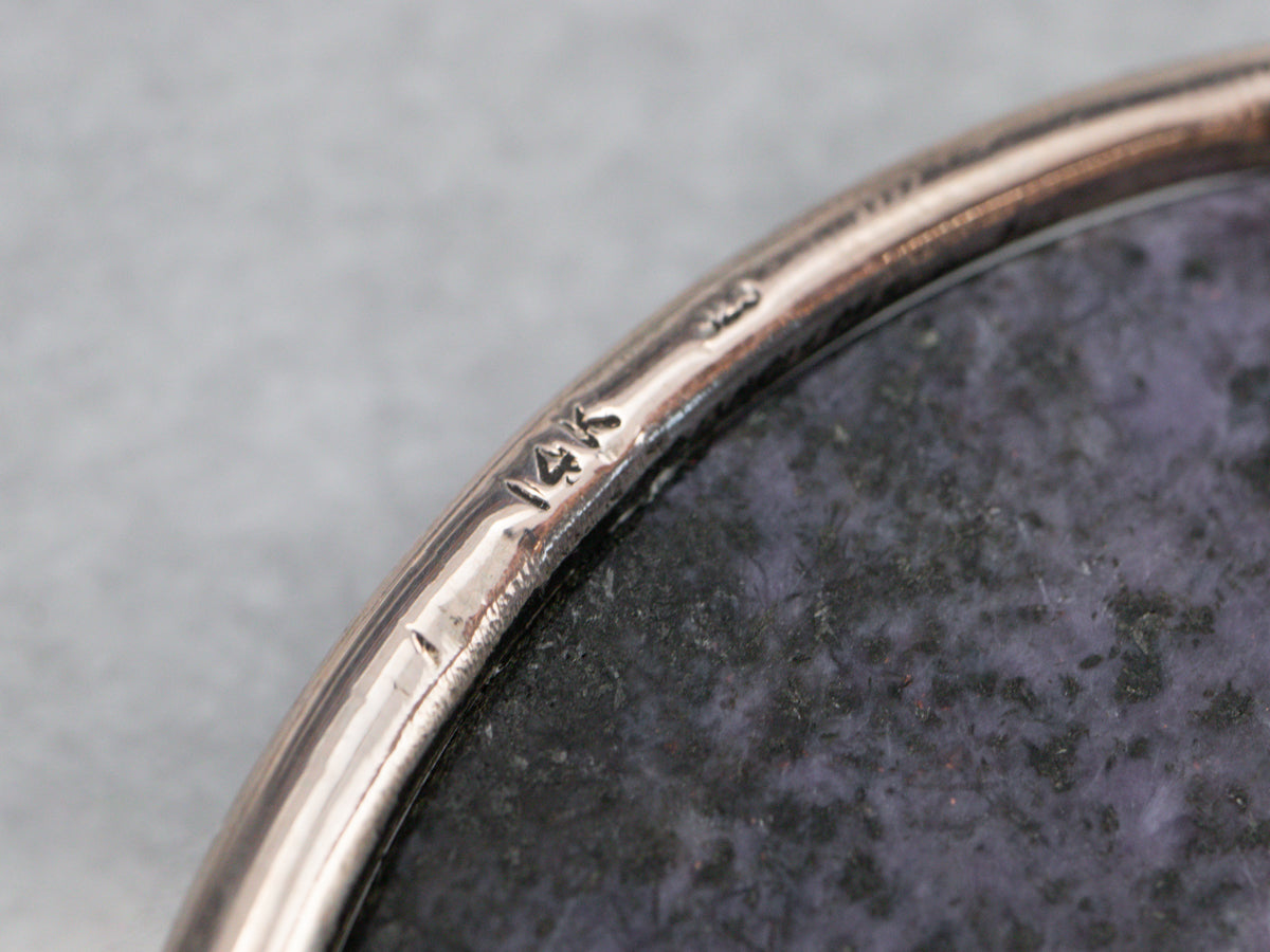 Large Charoite Mixed Metal Statement Pendant