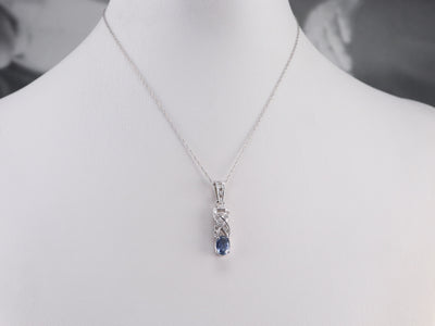 Sapphire Diamond White Gold Pendant