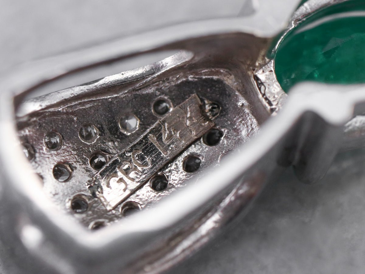 Emerald Diamond White Gold Pendant