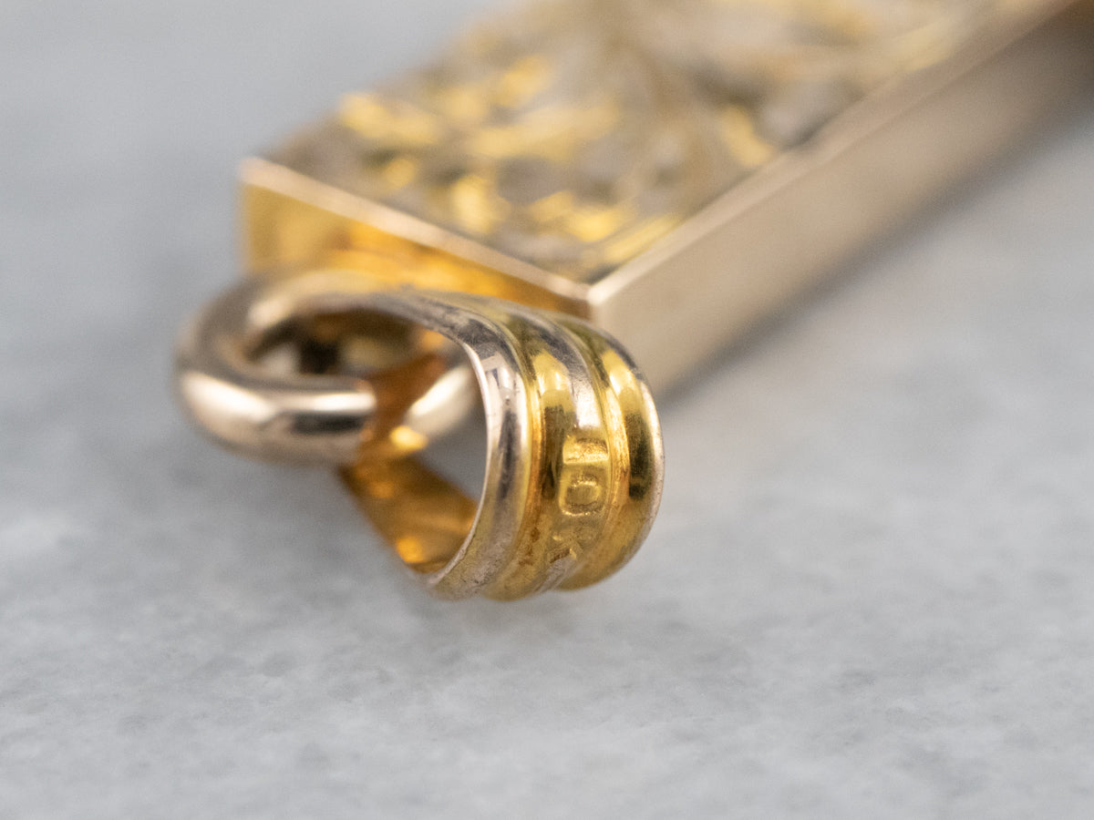 Large Engraved 1950s Gold Cross