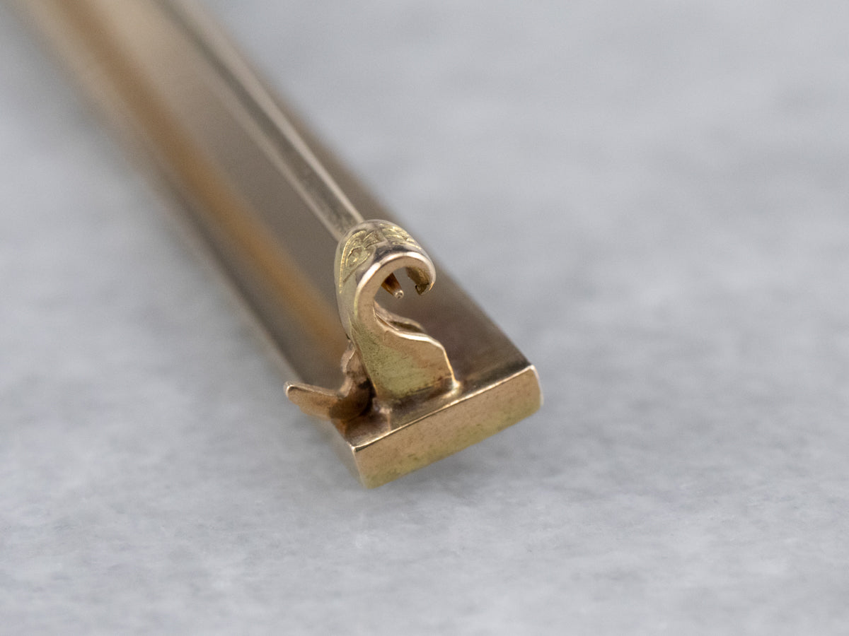 Art Nouveau Seed Pearl and Enamel Bar Pin