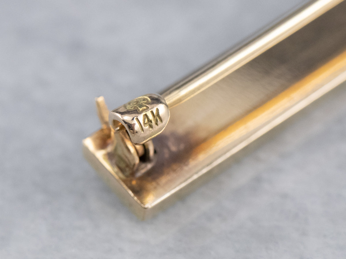 Art Nouveau Seed Pearl and Enamel Bar Pin