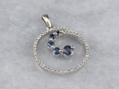 Sapphire and Diamond Spiral Pendant
