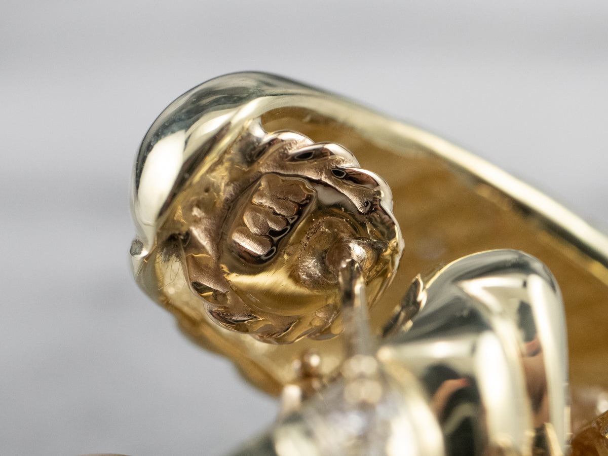 Diamond Gold Tapered Drop Earrings