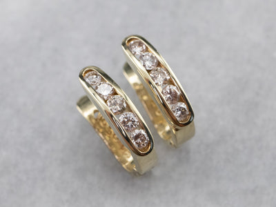 Diamond Gold Hoop Style Earrings