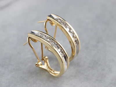 Diamond Gold Partial Hoop Earrings