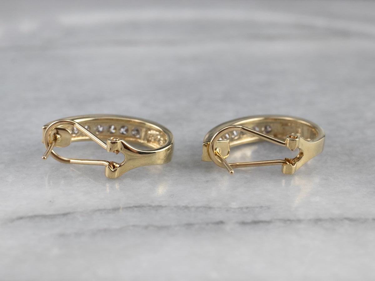 Diamond Gold Partial Hoop Earrings