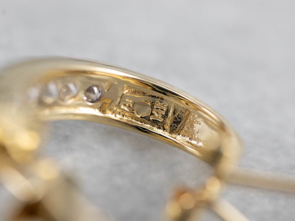 Diamond Gold Partial Hoop Earrings