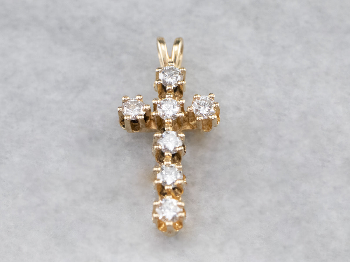 Diamond Cross Gold Pendant