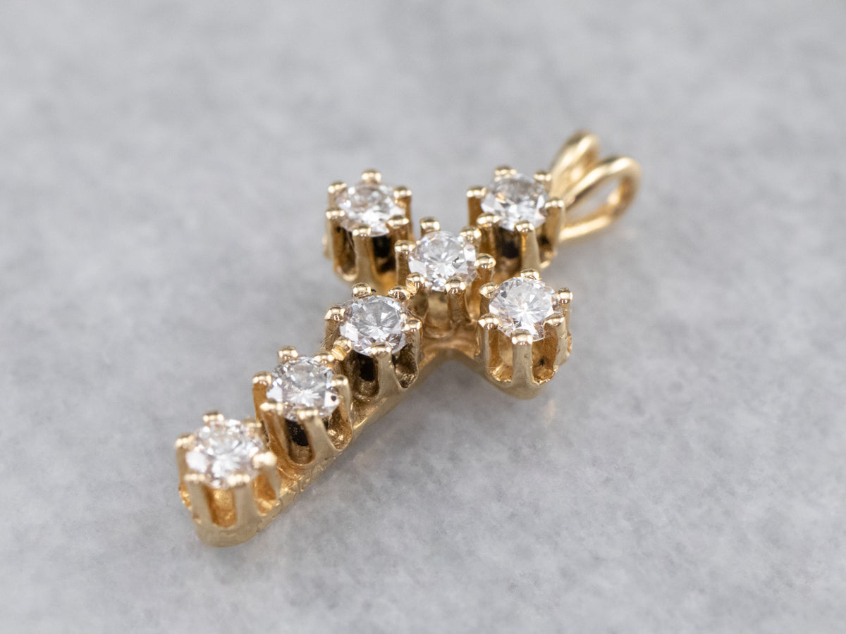 Diamond Cross Gold Pendant
