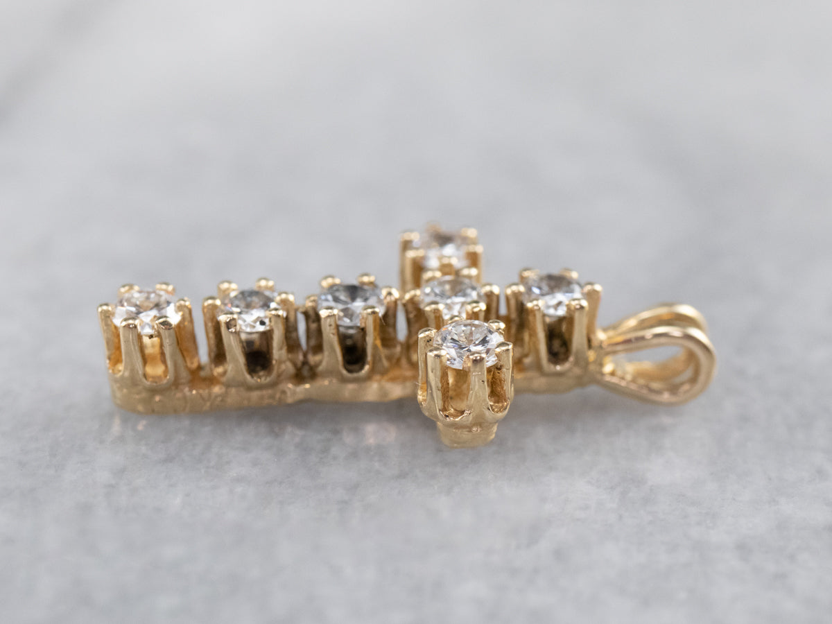 Diamond Cross Gold Pendant