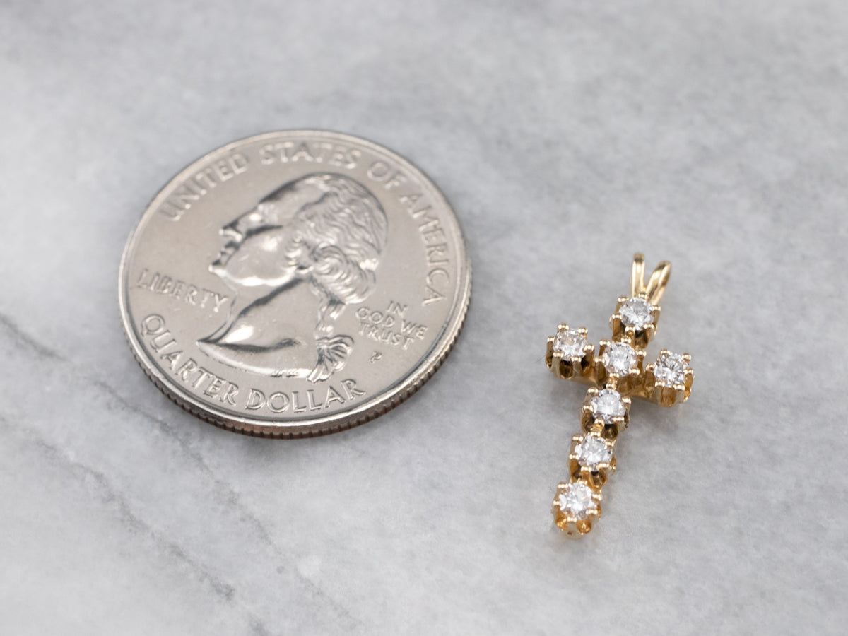 Diamond Cross Gold Pendant