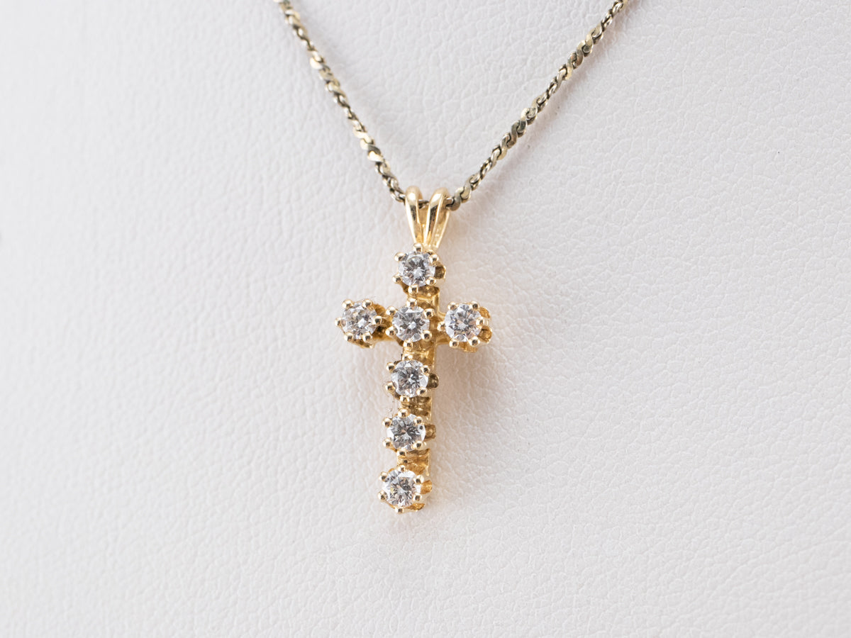 Diamond Cross Gold Pendant