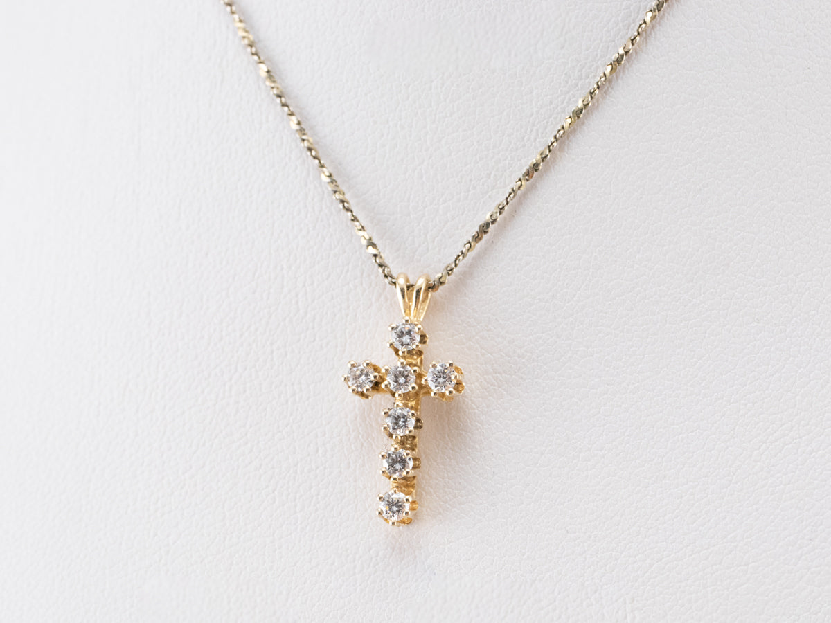 Diamond Cross Gold Pendant