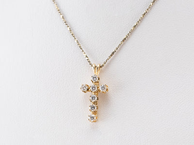 Diamond Cross Gold Pendant