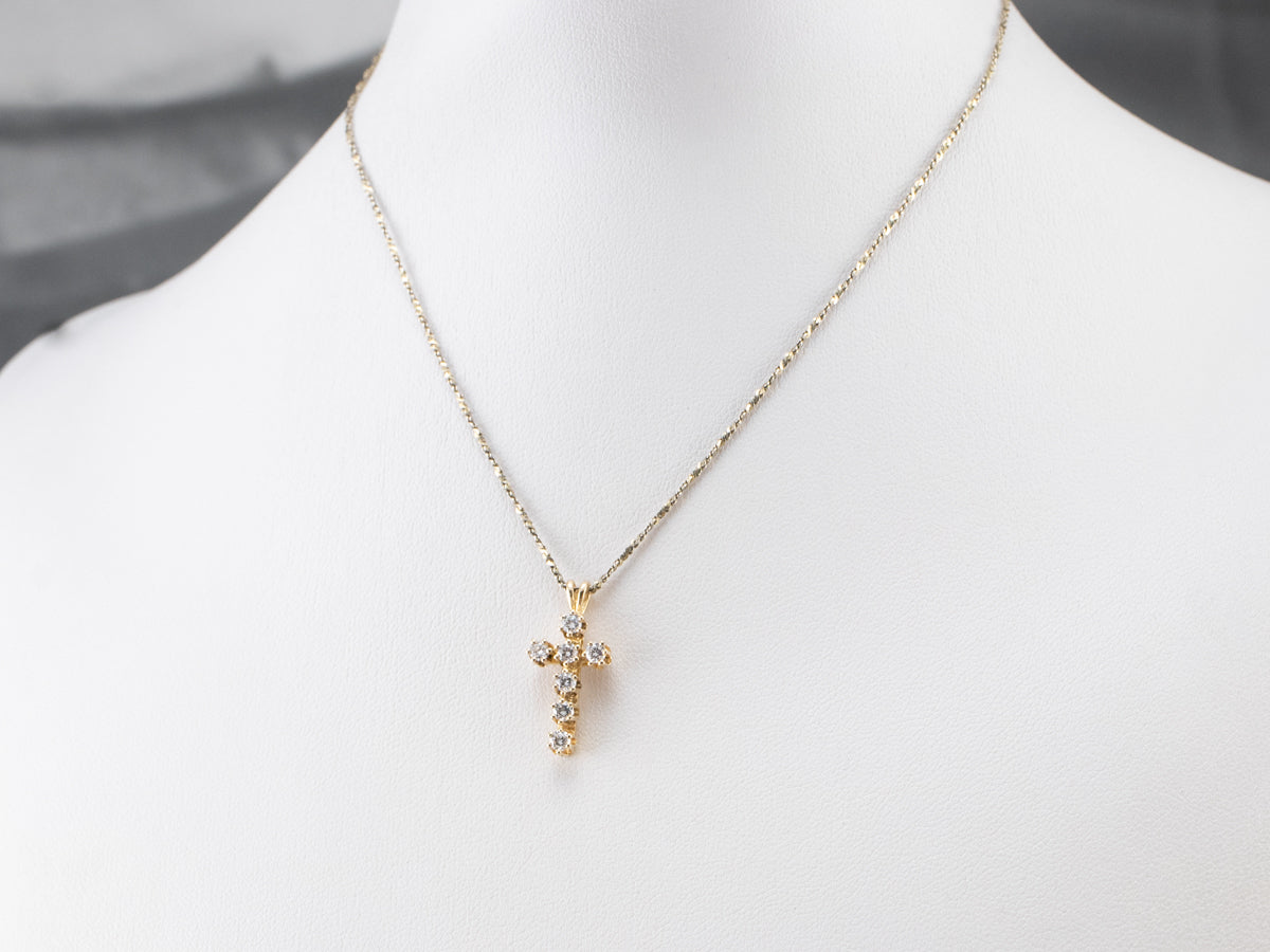 Diamond Cross Gold Pendant