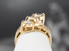 Asymmetrical Diamond Gold Bypass Ring