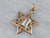 Two Tone Gold Star of David Ten Commandments Pendant