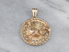 Large Gold Diamond Rooster Medallion