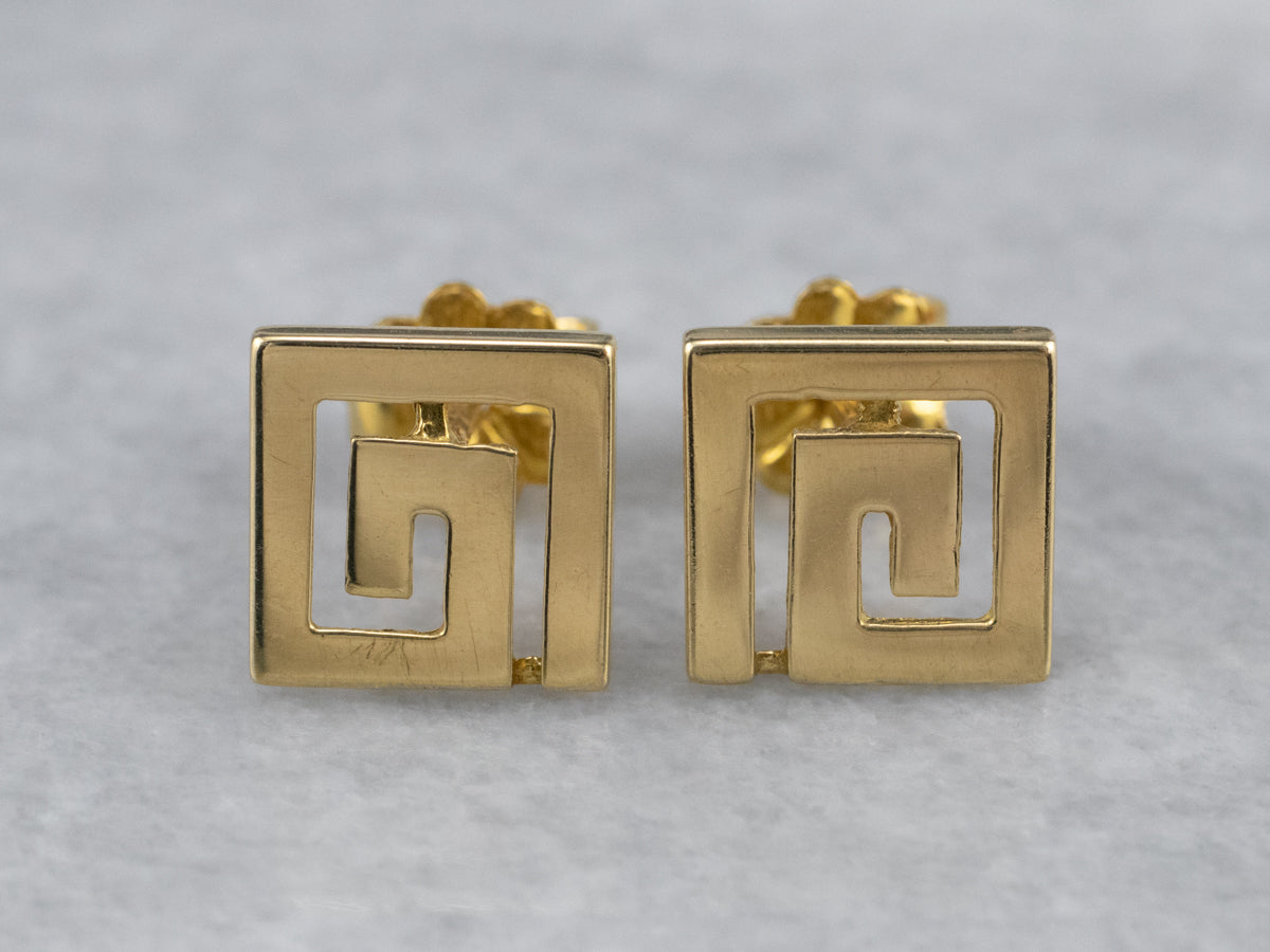 Pendientes Geométricos De Oro De 18 Quilates