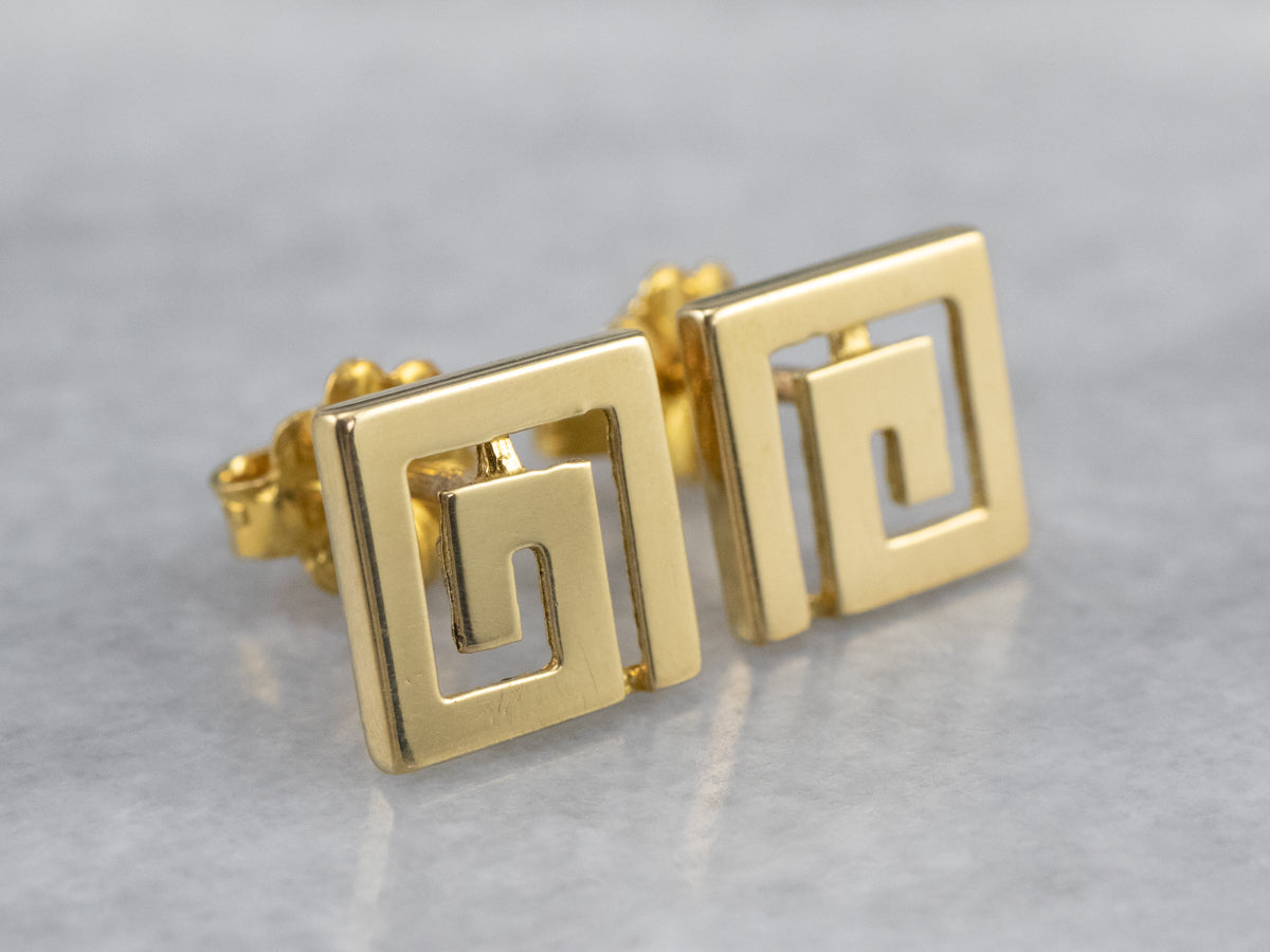 Pendientes Geométricos De Oro De 18 Quilates