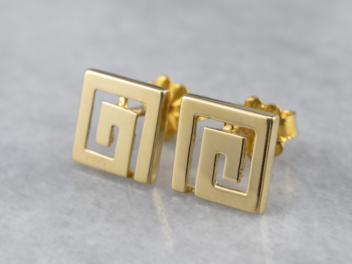 Pendientes Geométricos De Oro De 18 Quilates