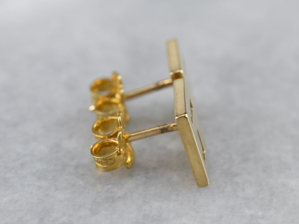 Pendientes Geométricos De Oro De 18 Quilates