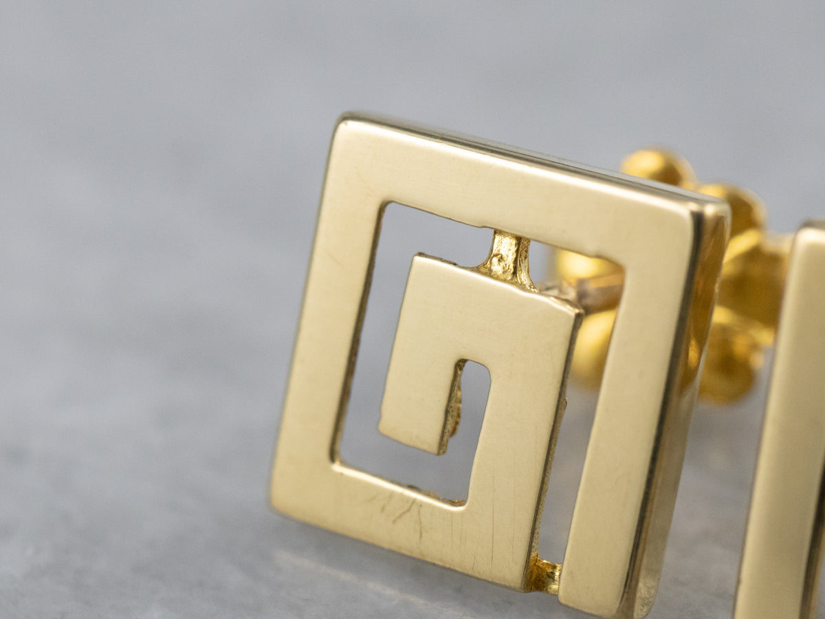 Pendientes Geométricos De Oro De 18 Quilates