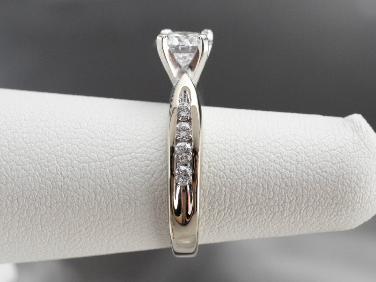 Modern GIA Round Brilliant Diamond Engagement Ring