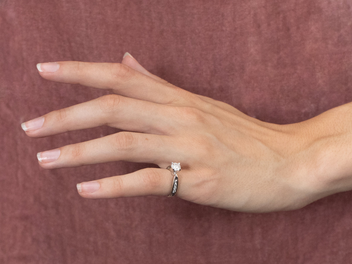 Modern GIA Round Brilliant Diamond Engagement Ring