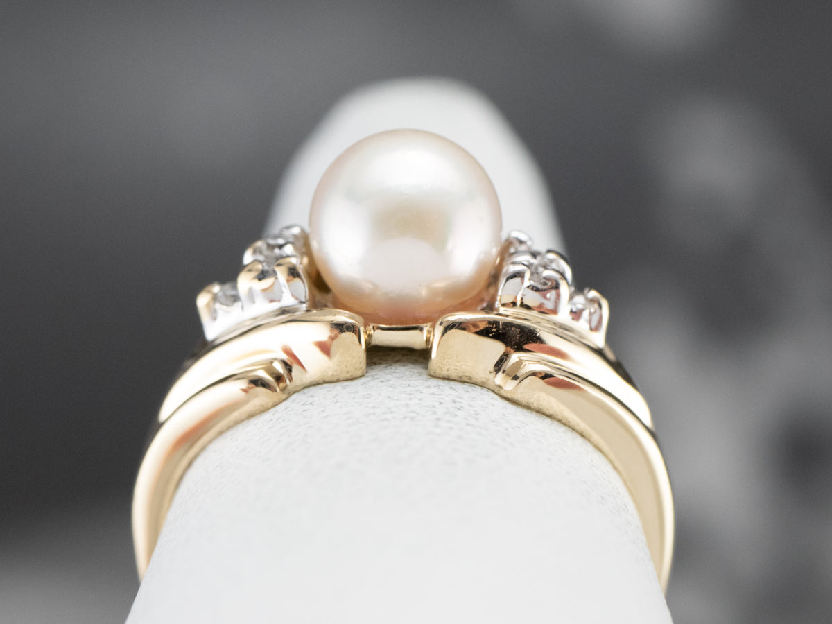 Vintage Pearl and Diamond Ring