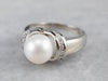Pearl Diamond White Gold Ring