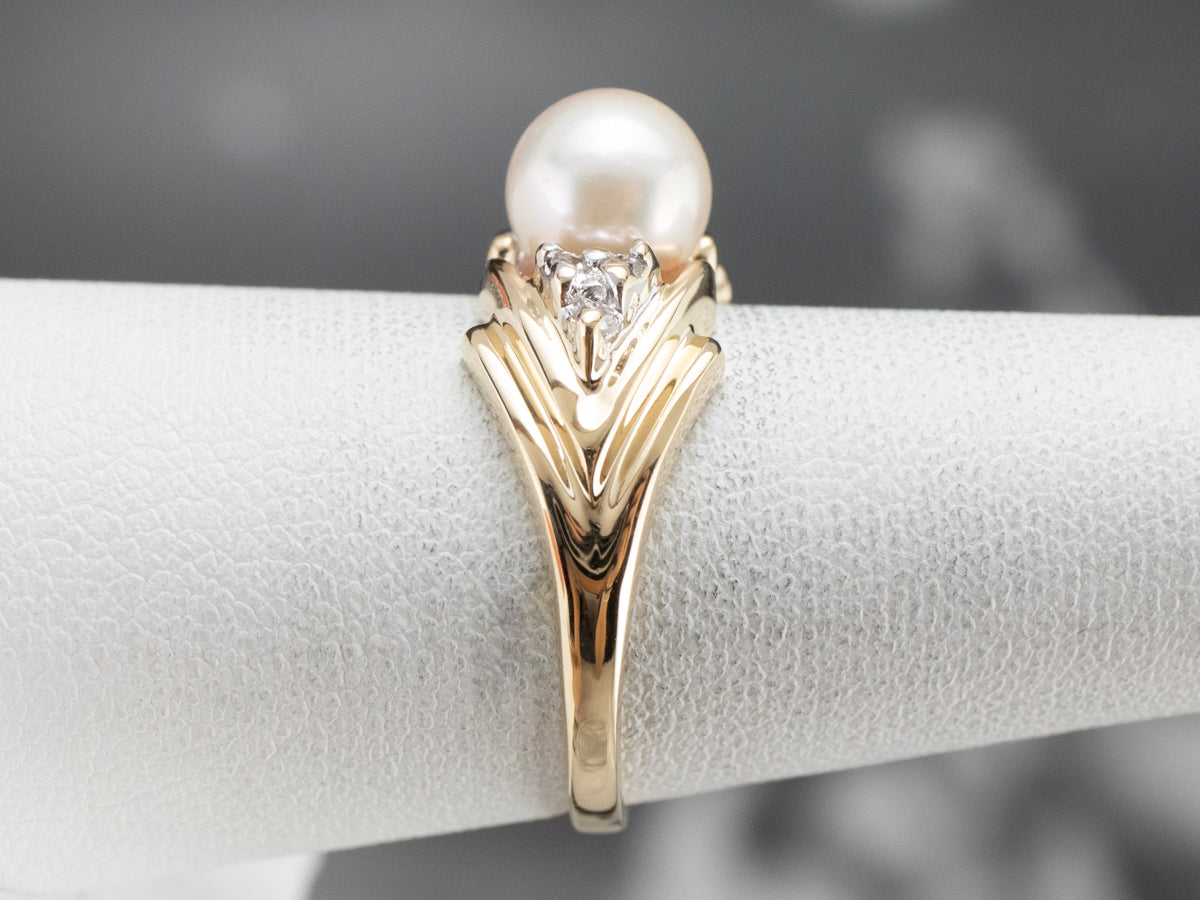 Vintage Pearl and Diamond Ring