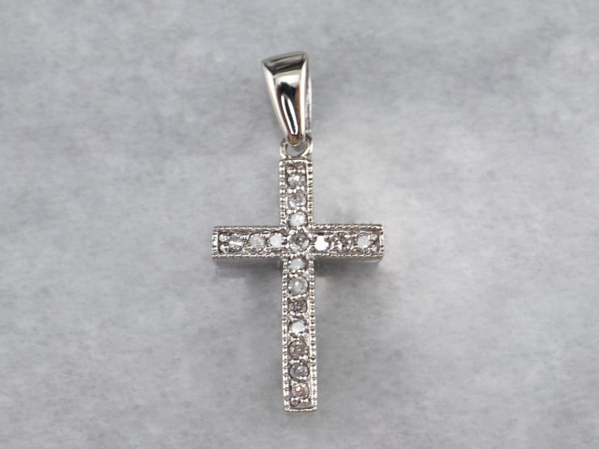 Modern Diamond Cross Pendant