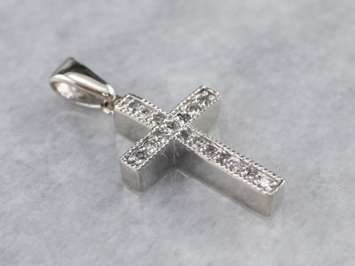 Modern Diamond Cross Pendant