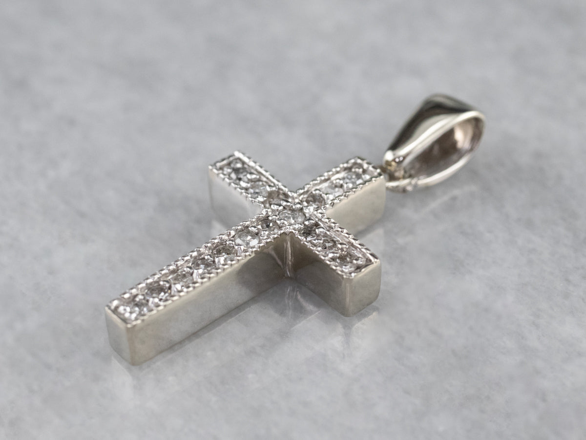 Modern Diamond Cross Pendant