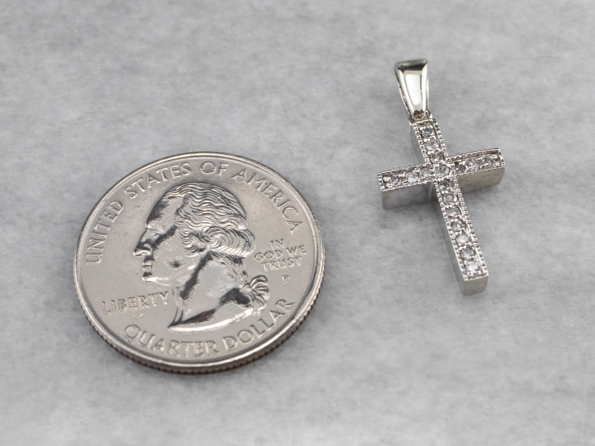 Modern Diamond Cross Pendant