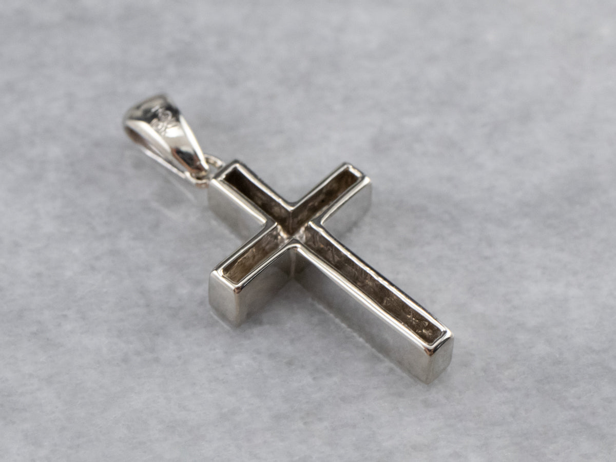 Modern Diamond Cross Pendant