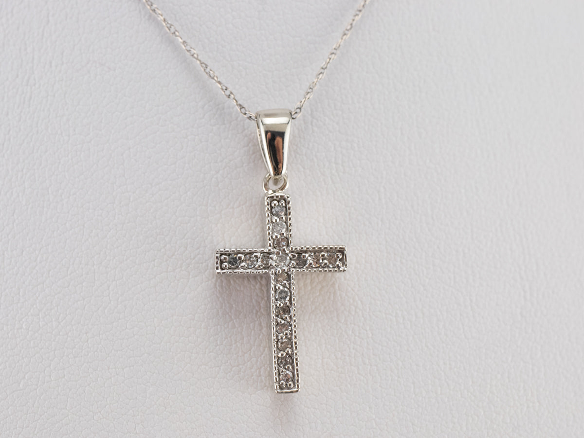 Modern Diamond Cross Pendant