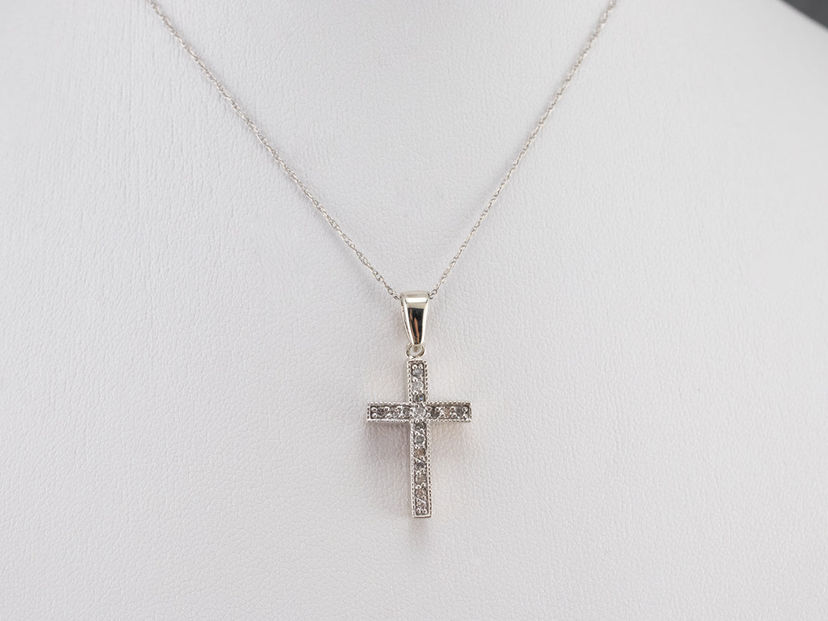 Modern Diamond Cross Pendant